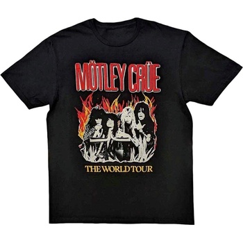Mötley Crüe Риза Vintage World Tour Flames Unisex Black L (MOTTEE48MB03)