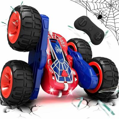 Tecnock RC Kaskadérské auto s 360° otočkami a LED světly červené
