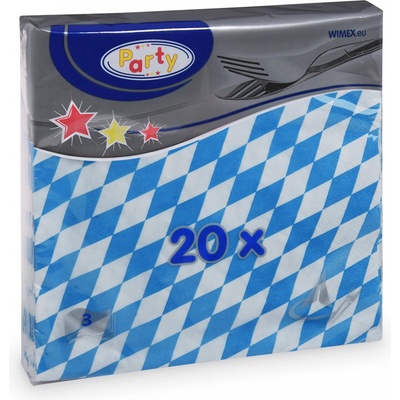 Wimex Ubrousek 3V Bavorsko modrý 20ks 33x33cm