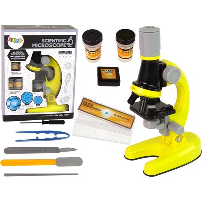 Lean Toys Dětský mikroskop sada žlutá