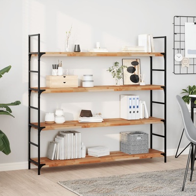 vidaXL Плаващ рафт, 3 бр, 120x30x4 см, маслен финиш, акация масив (3279621)