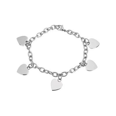 Šperky4U Dámský ocelový náramek se srdíčky OPA1640