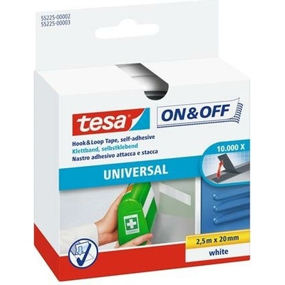 Tesa On & Off Suchý zips samolepiaci 20 mm x 2,5 m biely 55225-00002-02