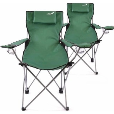 Divero 35943 Sada 2 ks skládací kempingová židle s polštářkem