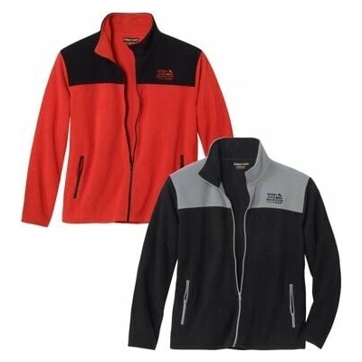 Atlas For Men sada 2 dvojfarebných flísových mikín na zips Oranžová