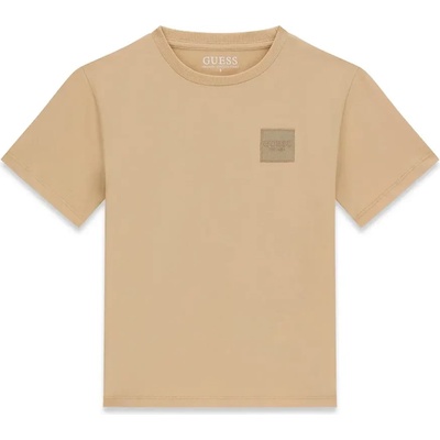 GUESS Бежова тениска за момче с изчистен дизайн с малко лого Guess