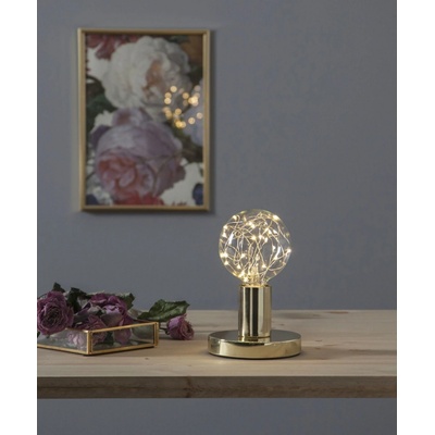 STAR TRADING Dekorativní LED žárovka Warm White Decoled, stříbrná barva, sklo, kov, plast