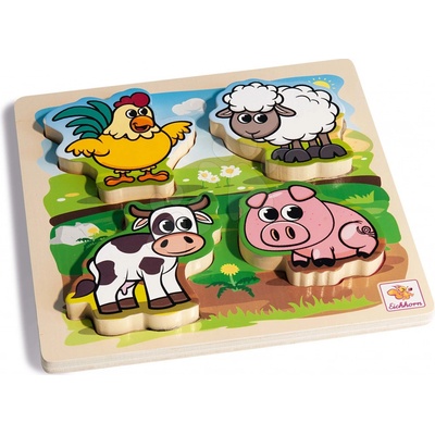 Eichhorn puzzle Feel Puzzle with Fabric 5 dielov zvieratká s textilnými časťami
