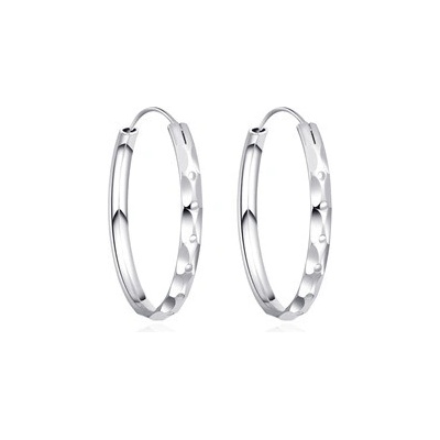 NUBIS Stříbrné náušnice kruhy 30 mm NB-3116-30
