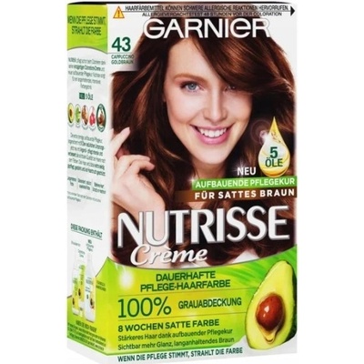 Garnier Nutrisse krémová permanentní barva na vlasy 43 Zlatohnědá Cappuccino