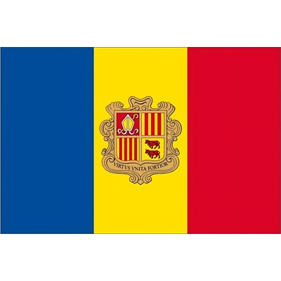 LIBEA, s.r.o. Vlajka Andorry Rozměr: 40×60 cm, Uchycení: Karabiny na stožár