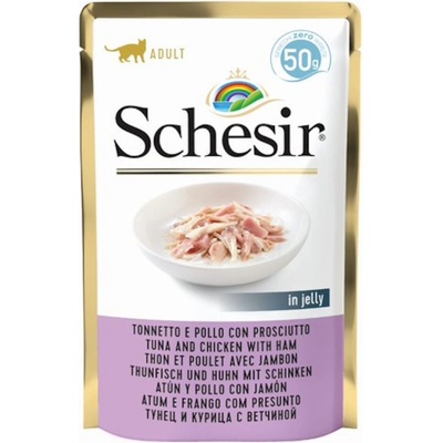 Schesir Cat Adult tuňák a kuře se šunkou 50 g