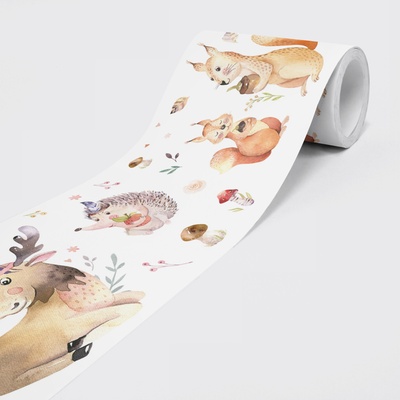 DIMEX ART Влиесова самолепяща бордура горски приятели 15 см x 5 м