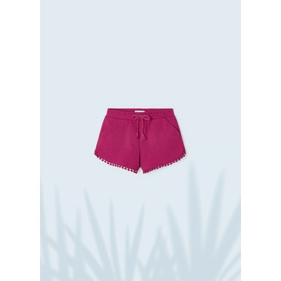 Mayoral Kraťasy bavlněné s bambulkami basic vínové