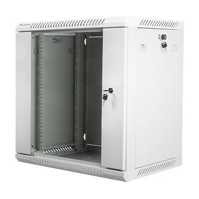 Lanberg rack cabinet 19 wall-mount 12U / 600x450 for self-assembly (flat pack), grey (WF01-6412-10S)