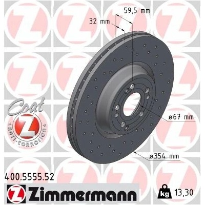 Brzdový kotúč ZIMMERMANN 400.5555.52 (400555552)