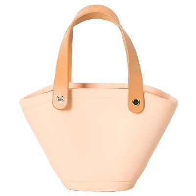 Керамична декоративна ваза във формата на чанта - светла праскова (g1046)