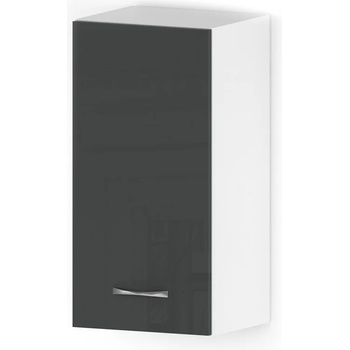 Голд - Аполо Горен кухненски шкаф с 1 врата и рафт Алис g60 35 см антрацит гланц