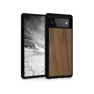 Pouzdro Kwmobile Dřevěné Google Pixel 6 tmavě hnědé