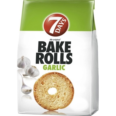 7 Days Bake Rolls Křupavé chlebové chipsy s česnekovou příchutí - 80 g