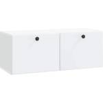vidaXL Стенно монтиран ТВ шкаф 78, 5 x 31 x 30 см Бяло (899225)