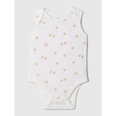 GAP Baby body Brannan Bear bez rukávov Biela