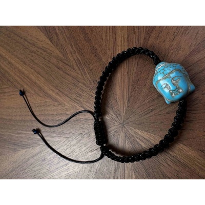 Budnej minerální BUDDHA z obsidiánu a tibetského achátu MN1041