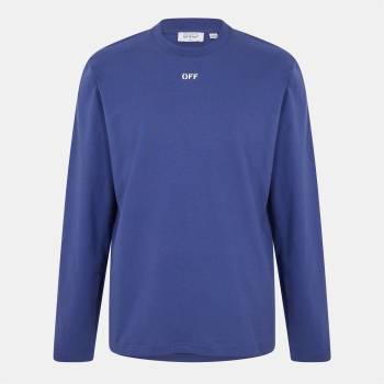 Off White Тениска Off White Men's Skate Long Sleeve T-Shirt - Dark Blue-White