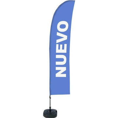 Jansen Display Beach Flag Budget Wind Complete Set New Blue Spanish ECO, 1010 x 4305 mm