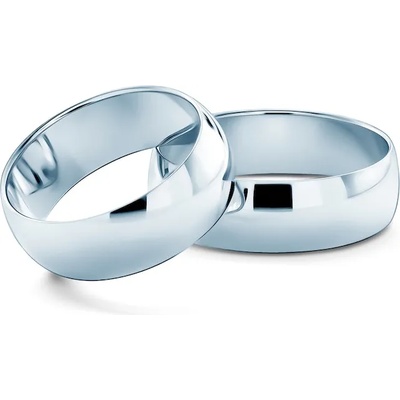 SAVICKI Сватбени халки: бяло злато, полукръгъл профил . 7 мм