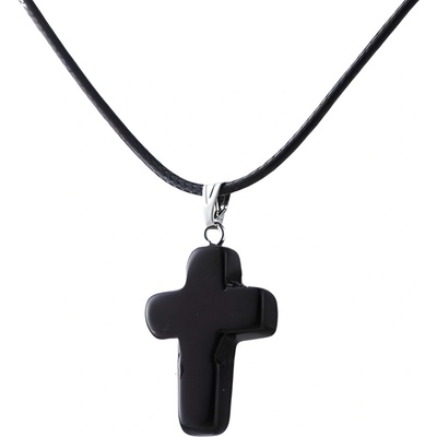 Amparo Miranda Přívěsek křížek NK0029 Obsidián