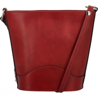 Módní dámská kožená crossbody kabelka Elvire červená