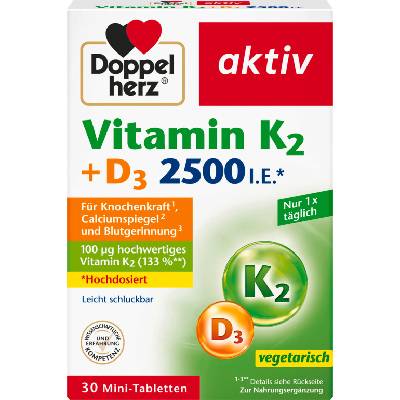 Doppelherz aktiv Vitamin K2 + D3 2500 I. E. - 30 таблетки
