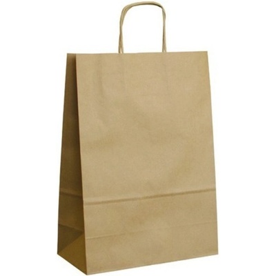 Taška papírová hnědá kroucené ucho 240 x 330 x 110 mm