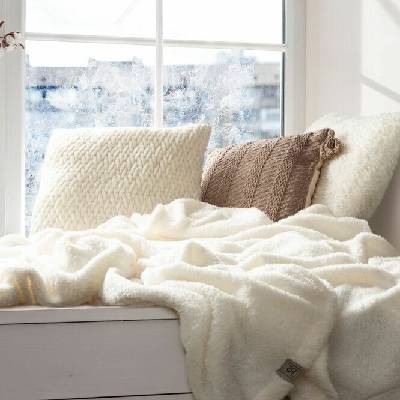 Eurofirany Deka flisová LORI biela Polyester 150x200