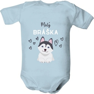Dětské body s potiskem Malý bráška Husky dětské Světle modrá
