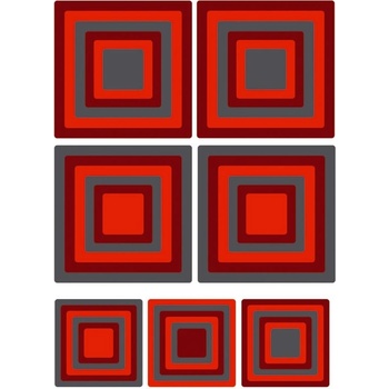 Dimex ST1 020 Samolepicí dekorace na zeď Červené čtverce Red Squares rozměry 50 x 70 cm