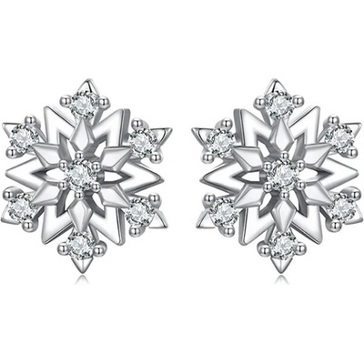 Grace Silver Jewellery stříbrné náušnice se zirkony Sněhová vločka E-SCE1825/266 stříbrná