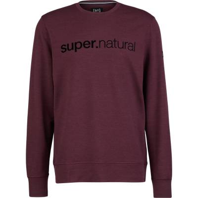 super. natural Мъжки вълнен пуловер super. natural 3D Signature Crew Jumper - Wine Tasting / Jet Black - размер XL (005-4176-0614)