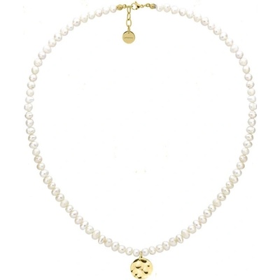 Manoki Perlový choker náhrdelník chirurgická ocel, perla X-WA539G Zlatá