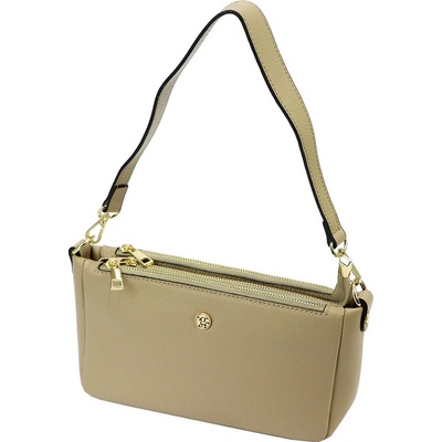 Gregorio kožená crossbody kabelka trojzipsová 1740 béžová