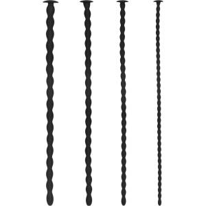 Ouch! Silicone Spiral Screw Plug Set Advanced Urethral Sounding Black