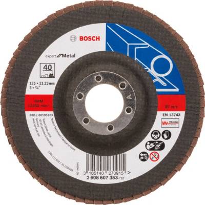 BOSCH Lamelový brusný kotouč x551, expert for metal d = 125 mm; g = 40, lomený