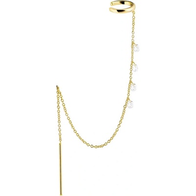 DELIS Обеци с маншети от сребро 925, jw1005, дизайн с верижка, златно покритие (jw1005)