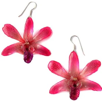Dannyra Обици с естествена орхидея в розов цвят Dannyra Jewels
