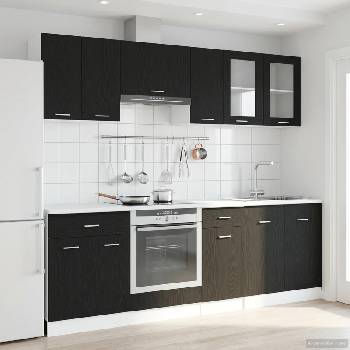 vidaXL Кухненски единица Lyon 8 pcs Черен дъб Инженерно дърво (3445860)