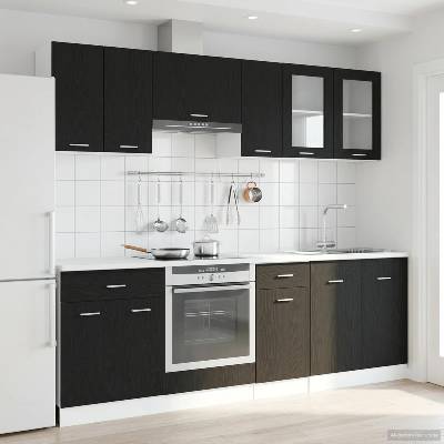 vidaXL Кухненски единица Lyon 8 pcs Черен дъб Инженерно дърво (3445860)
