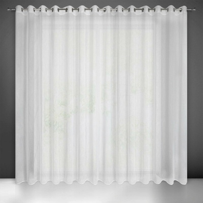 EUROFIRANY ZÁCLONA NA KROUŽCÍCH CARLA 300 CM X 250 CM CM BÍLÁ