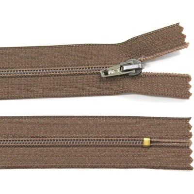 Spirálový zip no.3 nerozepínací 25cm - více barev color: 703 hnědá
