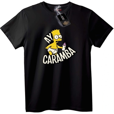 NOONEBRAND Тениска Барт Симпсон Ay Caramba - XL, Black